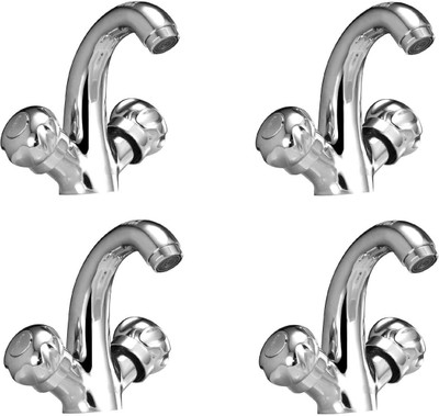 

Oleanna ASCMN-12 Moon Center Hole Basin Mixer With Connection Pipe With Hot & Cold Water Feature (Disc Fitting | Quarter Turn | Form Flow) (Pack of 4 Pcs) Mixer Faucet(Deck Mount Installation Type)