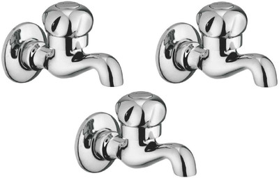 

Oleanna ALCOMN-01 Moon Bib Cock With Wall Flange (Disc Fitting | Quarter Turn | Form Flow) (Pack of 3 Pcs) Bib Tap Faucet(Wall Mount Installation Type)