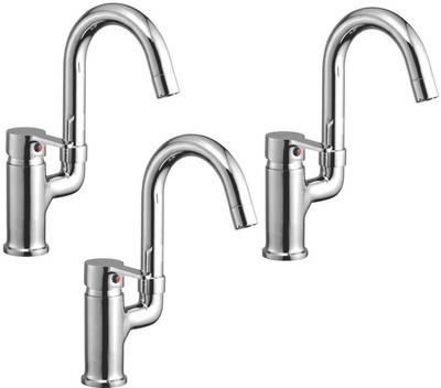 

Oleanna ALCOO-11 Orange Single Lever Sink Mixer Table Mounted With Connection Pipe With Hot & Cold Water Feature (High Quality Cartridges | Quarter Turn | Form Flow) (Pack of 3 Pcs) Mixer Faucet(Vessel Installation Type)