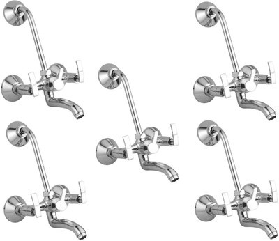 

Oleanna ModelD-15 Desire Telephonic Wall Mixer With 115Mm Long Bend Pipe With Provision For Over Head Shower (Disc Fitting | Quarter Turn | Form Flow) (Pack of 5 Pcs) Mixer Faucet(Wall Mount Installation Type)