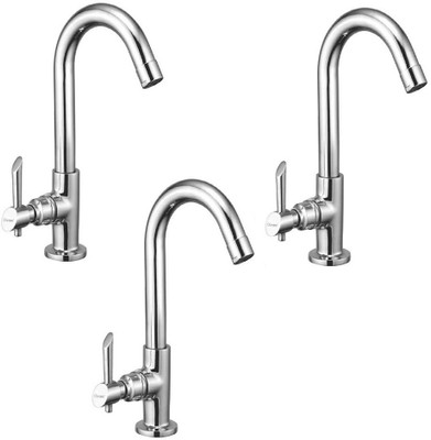 

Oleanna ALCOF-08 Fancy Swan Neck Pillar Tap With Swivel Spout For Sink And Basin Kitchen And Bathroom (Disc Fitting | Quarter Turn | Form Flow) (Pack of 3 Pcs) Disc Faucet(Deck Mount Installation Type)
