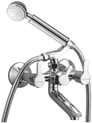 

Oleanna O-12 Orange Telephonic Wall Mixer with Crutch and Hand Shower Set Included (Disc Fitting | Quarter Turn | Form Flow) Mixer Faucet(Wall Mount Installation Type)