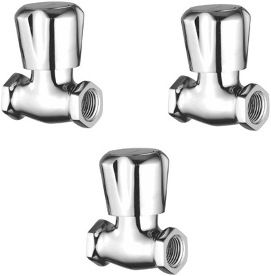 

Oleanna ALCOC-05 Caliber Stop Cock Female Chrome Finishing (Rising Fitting | Full Turn) (Pack of 3 Pcs) Stop Cock Faucet(Wall Mount Installation Type)