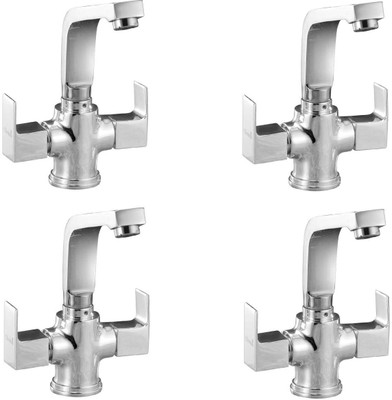 

Oleanna ASCS-09 Square Center Hole Basin Mixer With Connection Pipe With Hot & Cold Water Feature (Disc Fitting | Quarter Turn | Form Flow) (Pack of 4 Pcs) Mixer Faucet(Deck Mount Installation Type)