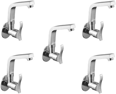 

Oleanna ModelA-07 Angel Sink Tap With Wall Flange Sink Cock With Swivel Casted Spout Wall Mounted (Disc Fitting | Quarter Turn | Form Flow) (Pack of 5 Pcs) Compression Faucet(Wall Mount Installation Type)