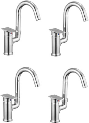 

Oleanna ASCGL-13 Global Single Lever Sink Mixer Table Mounted With Connection Pipe With Hot & Cold Water Feature (High Quality Cartridges | Quarter Turn | Form Flow) (Pack of 4 Pcs) Mixer Faucet(Vessel Installation Type)