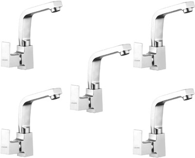 

Oleanna ModelS-07 Square Swan Neck Pillar Tap With Swivel Spout For Sink And Basin Kitchen And Bathroom (Disc Fitting | Quarter Turn | Form Flow) (Pack of 5 Pcs) Disc Faucet(Deck Mount Installation Type)