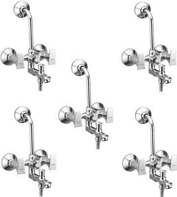 

Oleanna ModelGL-14 Global Wall Mixer 3 in 1 with 115Mm Bend Pipe and Provision for Over Head and Hand Shower (Disc Fitting | Quarter Turn | Form Flow) (Pack of 5 Pcs) Mixer Faucet(Wall Mount Installation Type)