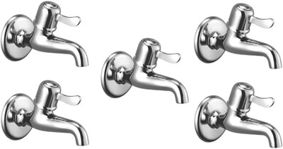 

Oleanna ModelM-05 Magic Long Nose Bib Cock With Wall Flange Long Body Tap (Disc Fitting | Quarter Turn | Form Flow) (Pack of 5 Pcs) Pillar Tap Faucet(Wall Mount Installation Type)