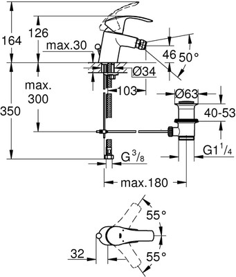 

Grohe 32929002 Health Faucet(Centerset Installation Type)