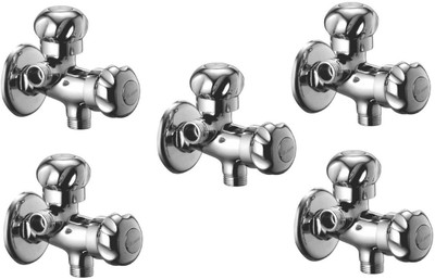 

Oleanna ModelMN-05 Moon 2 In 1 Angle Valve With Wall Flange 2-Way Agular Stop Cock (Disc Fitting | Quarter Turn) (Pack of 5 Pcs) Angle Cock Faucet(Wall Mount Installation Type)