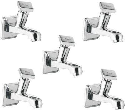 

Oleanna ModelMY-01 Melody Bib Cock With Wall Flange (Disc Fitting | Quarter Turn | Form Flow) (Pack of 5 Pcs) Bib Tap Faucet(Wall Mount Installation Type)