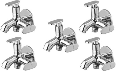 

Oleanna ModelMT-07 Metro 2 In 1 Bib Cock With Wall Flange Bib Tap (Disc Fitting | Quarter Turn | Form Flow) (Pack of 5 Pcs) Bib Tap Faucet(Wall Mount Installation Type)