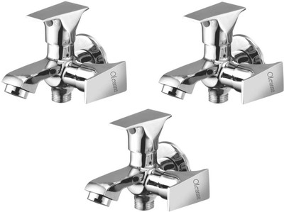 

Oleanna ALCOGL-07 Global 2 In 1 Bib Cock With Wall Flange Bib Tap (Disc Fitting | Quarter Turn | Form Flow) (Pack of 3 Pcs) Bib Tap Faucet(Wall Mount Installation Type)