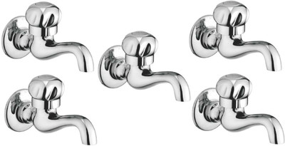 

Oleanna ModelMN-02 Moon Long Nose Bib Cock With Wall Flange Long Body Tap (Disc Fitting | Quarter Turn | Form Flow) (Pack of 5 Pcs) Pillar Tap Faucet(Wall Mount Installation Type)
