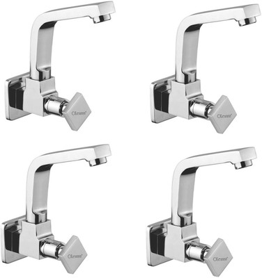 

Oleanna ASCMY-05 Melody Sink Tap With Wall Flange Sink Cock With Swivel Casted Spout Wall Mounted (Disc Fitting | Quarter Turn | Form Flow) (Pack of 4 Pcs) Compression Faucet(Wall Mount Installation Type)