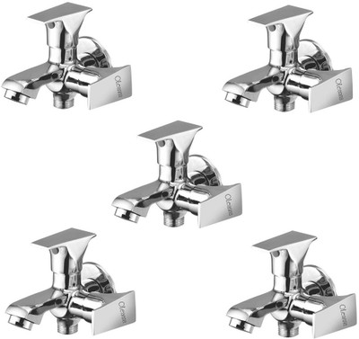 

Oleanna ModelGL-07 Global 2 In 1 Bib Cock With Wall Flange Bib Tap (Disc Fitting | Quarter Turn | Form Flow) (Pack of 5 Pcs) Bib Tap Faucet(Wall Mount Installation Type)