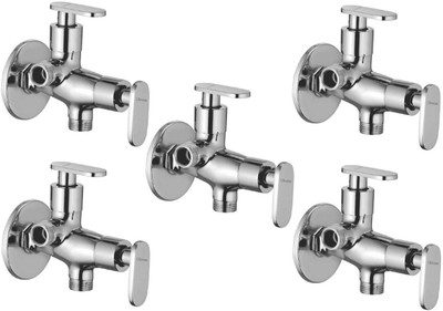 

Oleanna ModelMT-06 Metro 2 In 1 Angle Valve With Wall Flange 2-Way Agular Stop Cock (Disc Fitting | Quarter Turn) (Pack of 5 Pcs) Angle Cock Faucet(Wall Mount Installation Type)