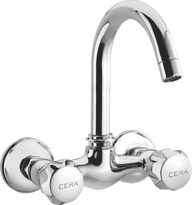 

CERA F2006501 Ocean Sink Mixer with Swivel Spout Connecting Legs and Wall Flanges Mixer Faucet(Wall Mount Installation Type)
