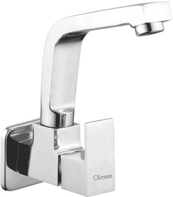 

Oleanna S-06 Square Sink Tap With Wall Flange Sink Cock With Swivel Casted Spout Wall Mounted (Disc Fitting | Quarter Turn | Form Flow) Compression Faucet(Wall Mount Installation Type)