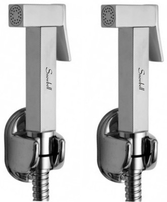 

Snowbell HF2-434 Square With 1 Meter Flexible Tube And Wall Hook Set Of 2 Health Faucet(Single Handle Installation Type)