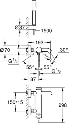 

Grohe 33628001 Health Faucet(Centerset Installation Type)