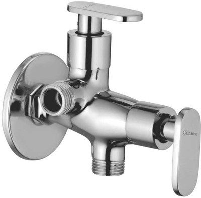 

Oleanna MT-06 Metro 2 In 1 Angle Valve With Wall Flange 2-Way Agular Stop Cock (Disc Fitting | Quarter Turn) Angle Cock Faucet(Wall Mount Installation Type)
