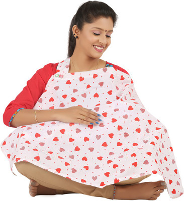 

Brother Baby Feeding Cloak(White red color print)