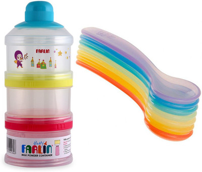 

Farlin Baby Milk Powder container with Baby Rainbow spoon - Polypropylene(Multicolor)