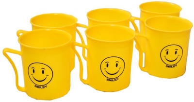 

SR Gifts Smiley Mug(Pack of 6) - Plastic(Yellow)