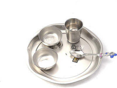 

Pratha Kids Special 5 Bartan - Stainless Steel(Silver)