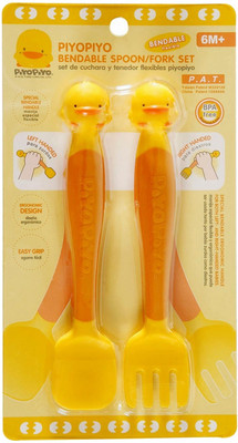 

Piyo Piyo Bendable Spoon & Fork-Se - Plastic(Orange, Yellow)