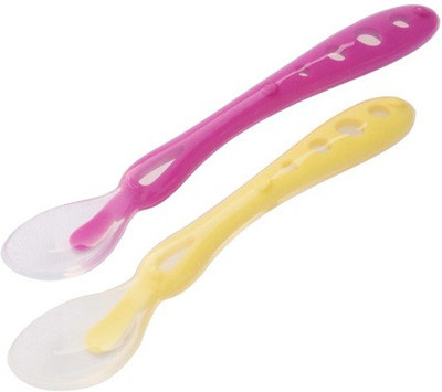 

Health And Yoga Silicone Feeding Spoons for Infants – Set of 2 - Silicone(Pink, Yellow)