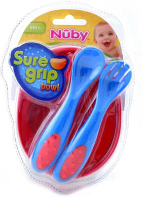 

Nuby Sure Grip Bowl - Plastic, Silicon(Green:Blue)