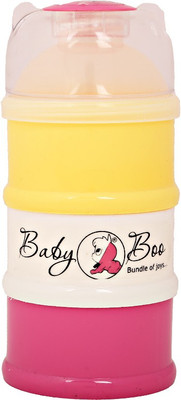 

Baby Boo Milk powder containers 3 layer multicolor - made from non toxic materials., BPA free, polypropylene plastic(yellow pink)