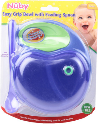 

Nuby Microwavable Weaning Bowl With Spoon - Plastic(Blue)
