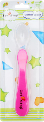 

1st Step Silicone Spoon - Food Grade Plastic, Silicone(Pink)