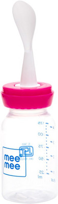 

MeeMee 2 In 1 Baby Feeding Bottle with Spoon - 125 ml(Pink)