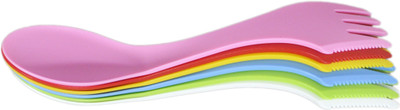 

Babysid Collections Kids 3 in 1 Spoon, Fork & Soft Cutter - Plastic(Multicolor)