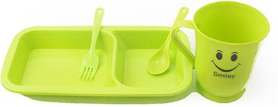 

Pratha Kids Smily Platter - Plastic(Green, Pink)