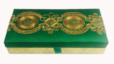 

Loops n knots cc111 Wooden, Silk Gift Box(Green)