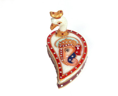 

JaipurCrafts Beautiful Kundan Ganesha Roli Tikka Chopra Decorative Showpiece - 10.16 cm(Stoneware, Multicolor)