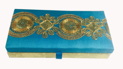 

Loops n knots cc111 Wooden, Silk Gift Box(Blue)