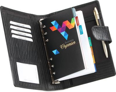 

Hide and Sleek Leather Organizer(Set Of 1, Black)