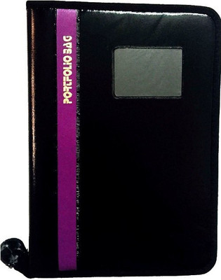 Aahum Sales Faux Leather Portfolio File Folder Document Bag(Set Of 1, Black) available at flipkart for Rs.230