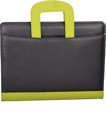 

COI Leatherite Briefcase Folder / Document Folder(Set Of 1, Black, Green)