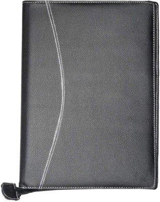 kittu Leather File folder deluxe(Set Of 1, Black)