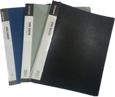 Suns Plastic 2D Ring File(Set Of 3, Blue, Black, Grey)