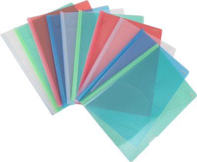

Enveear Stick File Series Polypropylene Stick Folders(Set Of 10, Transparent Natural, Transparent Blue, Transparent Green, Transparent Pink, Transparent Yellow)