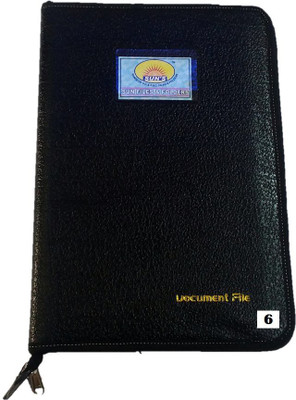 Suns Leather Document Bag- 6 leaf(Set Of 1, Black)